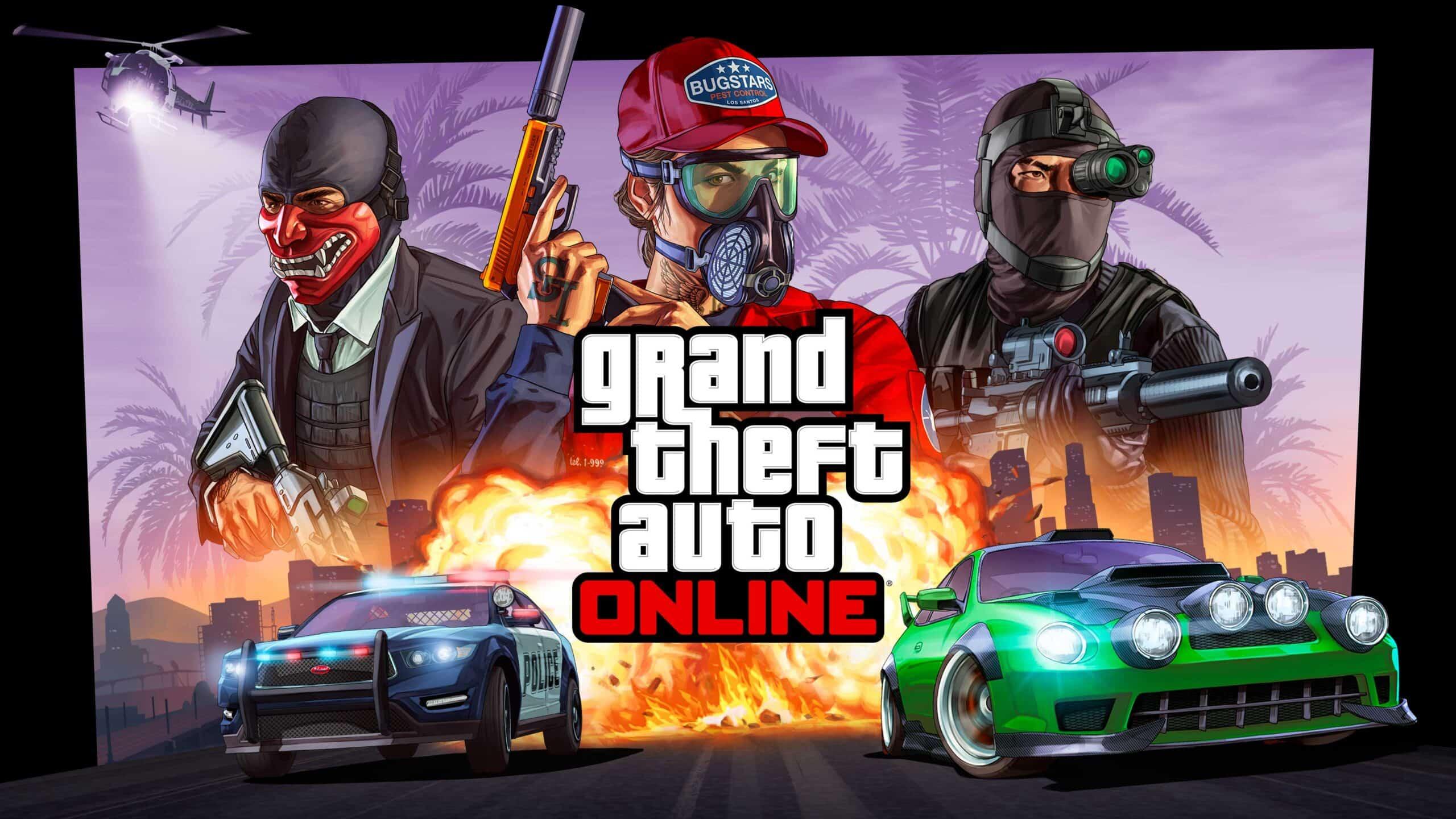 A promotional image for Grand Theft Auto Online.
