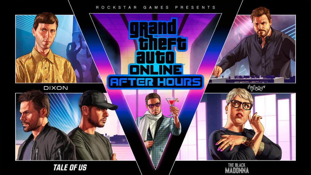 A promotional image for GTA Online's After Hours Update.