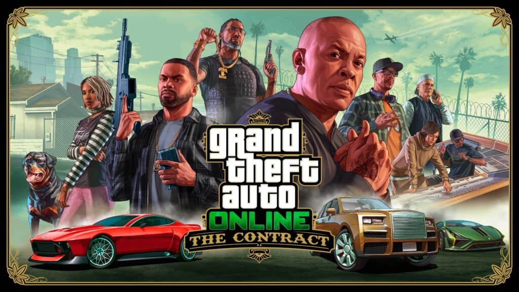 A promotional image for Grand Theft Auto Online's The Contract Update.