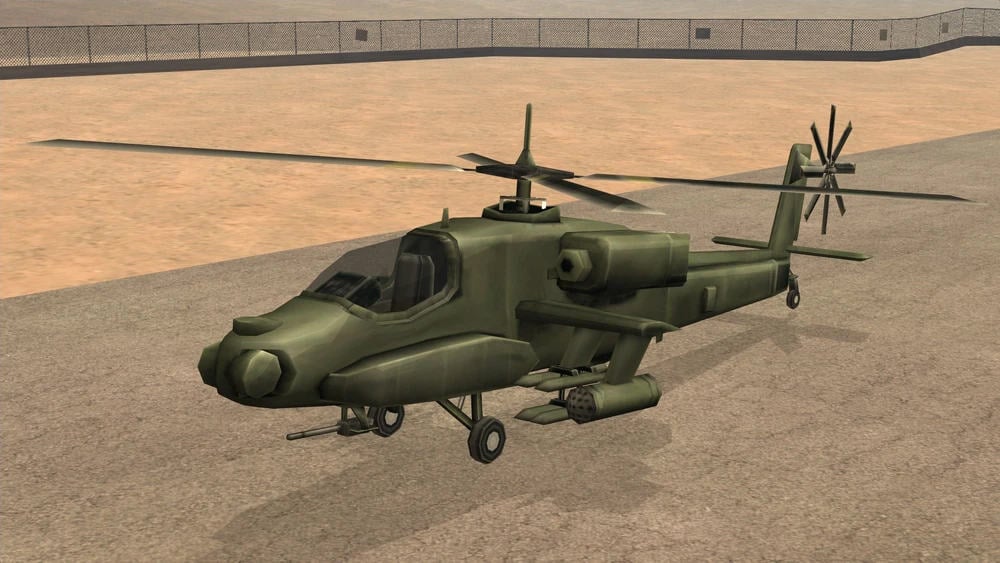 The Hunter attack helicopter from GTA: San Andreas.