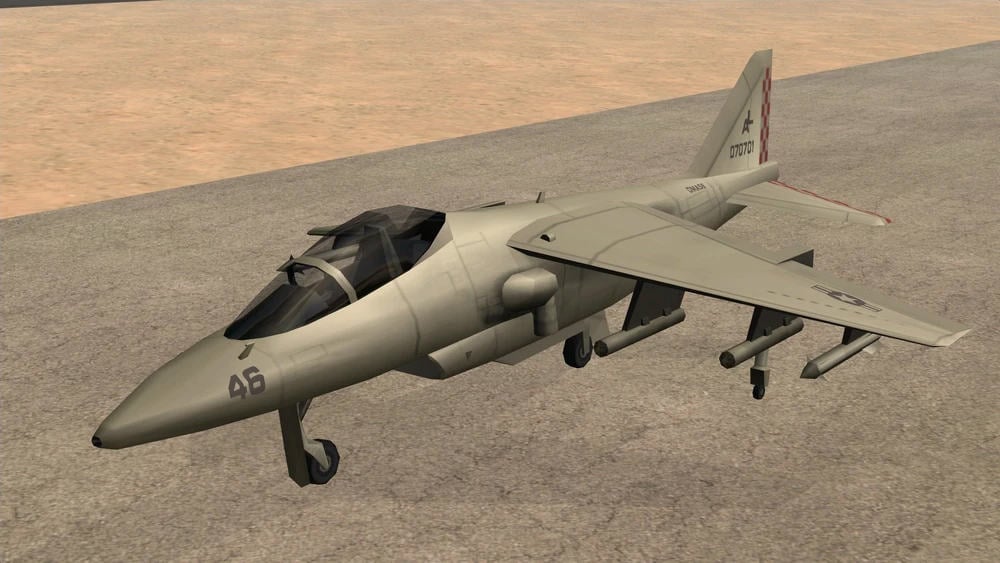 The Hydra fighter jet from GTA: San Andreas.
