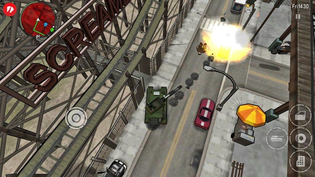 A tank in Grand Theft Auto: Chinatown Wars.