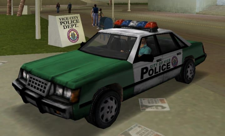 Police Car in Grand Theft Auto Vice City.