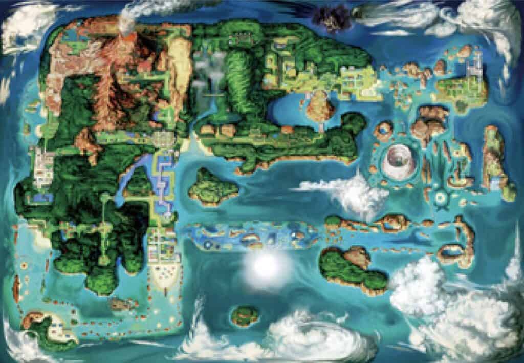 Pokemon Hoenn region map