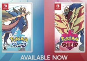Pokémon Sword and Pokémon Shield games side by side