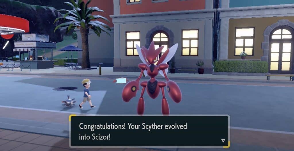 Scyther evolves into Scizor