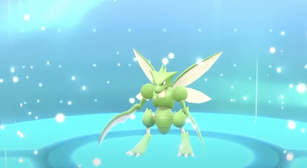 Scyther being traded in Pokémon Violet
