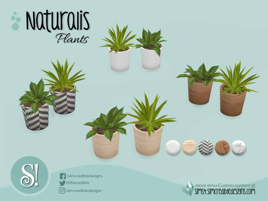 A promotional image for The Sims 4 Naturalis Office Plants Duo mod.