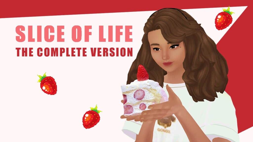A promotional image for the Slice of Life mod for The Sims 4.