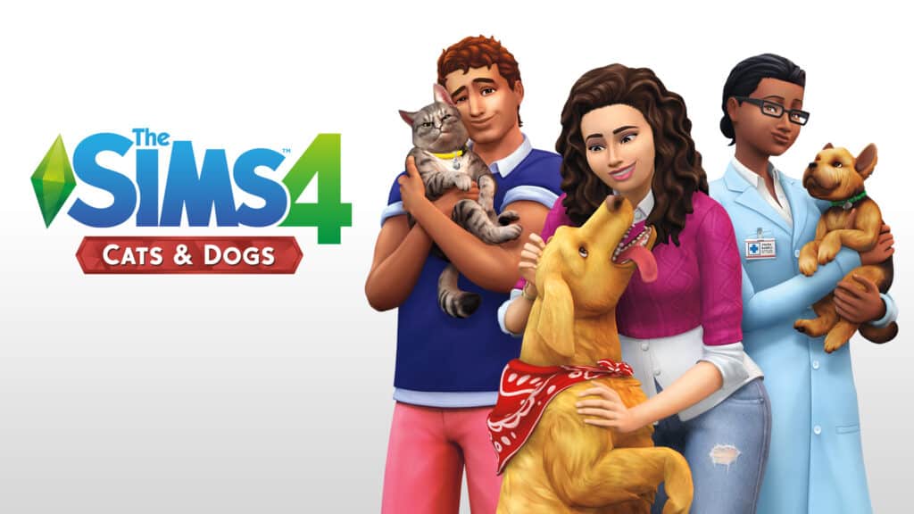 Official promotional imagery for The Sims: Cats and Dogs expansion pack.
