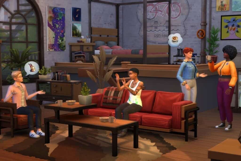 A screenshot of The Sims 4 Industrial Loft Kit