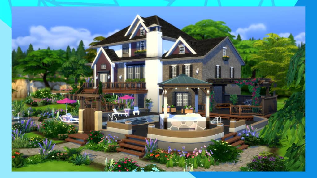 There are many different houses you can build in The Sims 4, like this elaborate mansion.