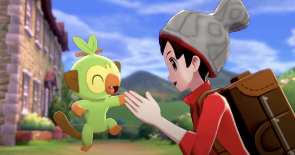 A trainer high fiving their Pokémon