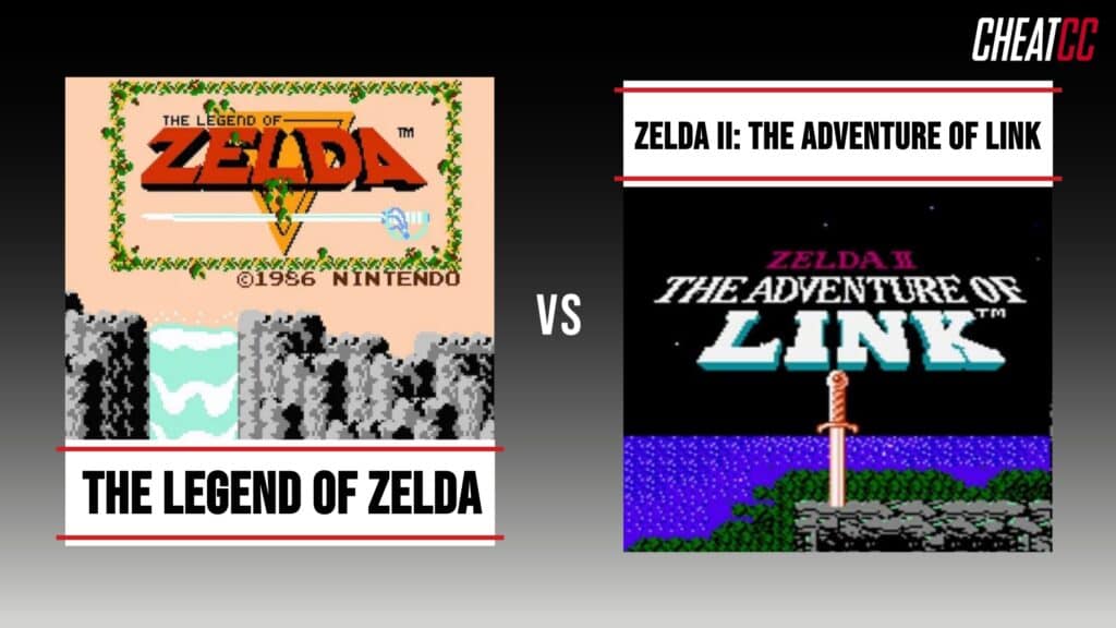 The Legend of Zelda and Zelda II title screens