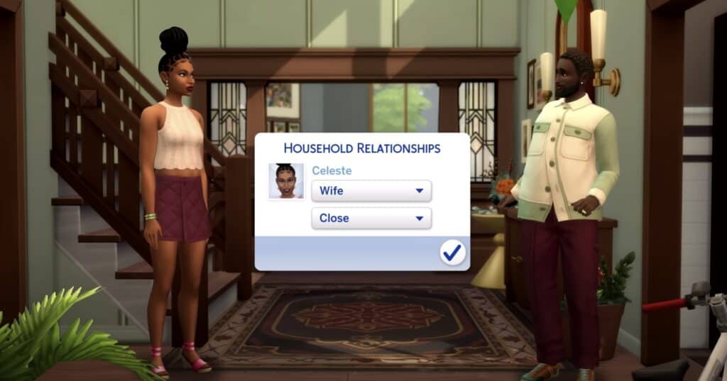 The Sims 4 close household relationships
