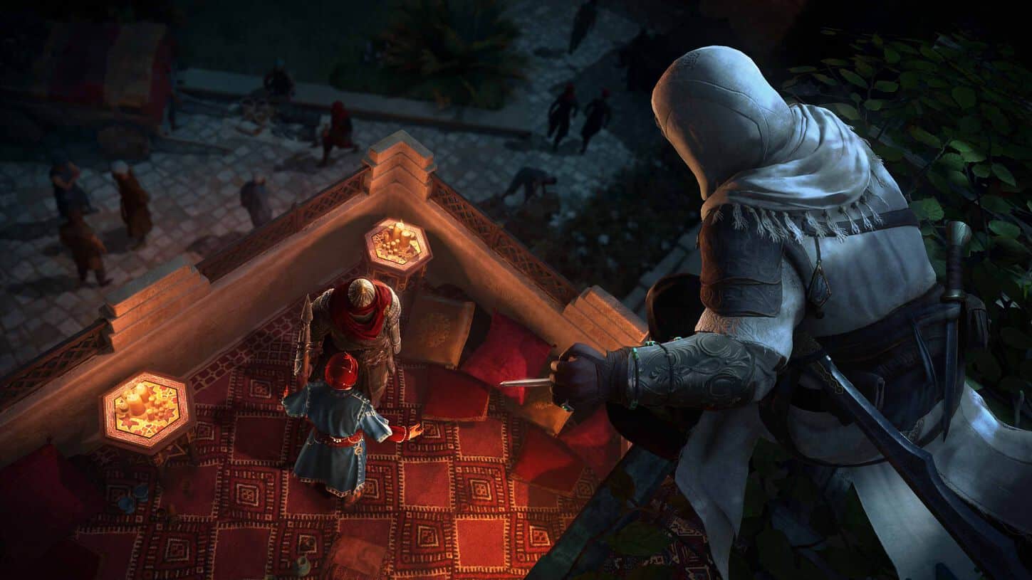 Basim stalking enemies in Assassin's Creed Mirage.
