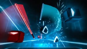 Beat Saber offers rhythmic lightsaber action.