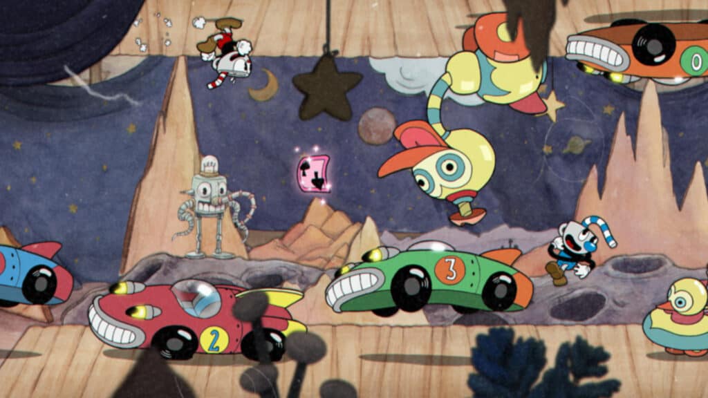 Retro graphics of Cuphead: Don’t Deal with the Devil.
