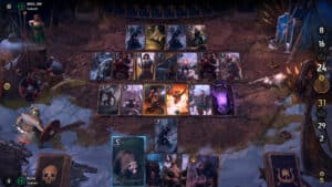 The battlfield in A screenshot for Gwent: The Witcher Card Game.