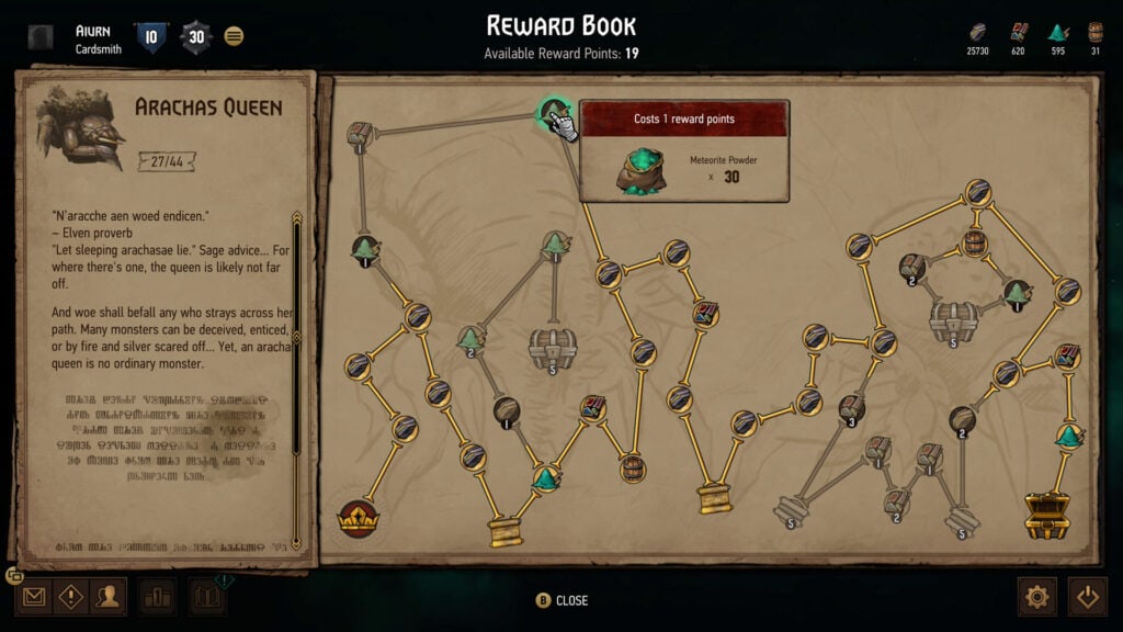 Reward Book in A screenshot for Gwent: The Witcher Card Game.