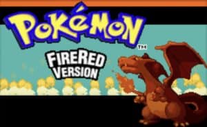 The starting screen for Pokémon FireRed