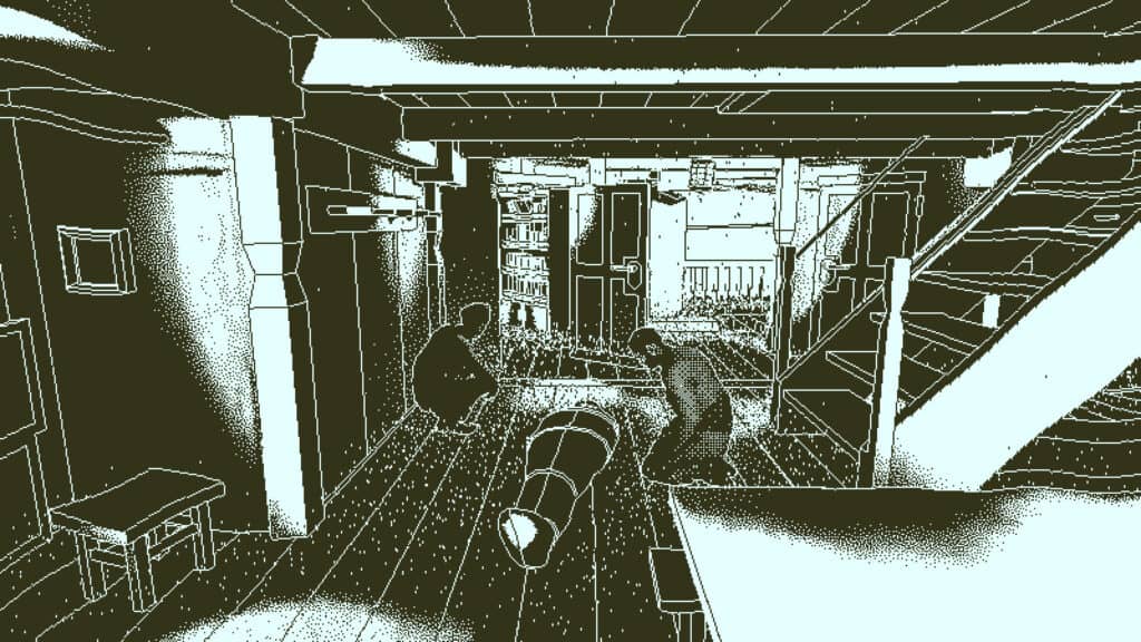 A body is prepared for disposal on the Obra Dinn.