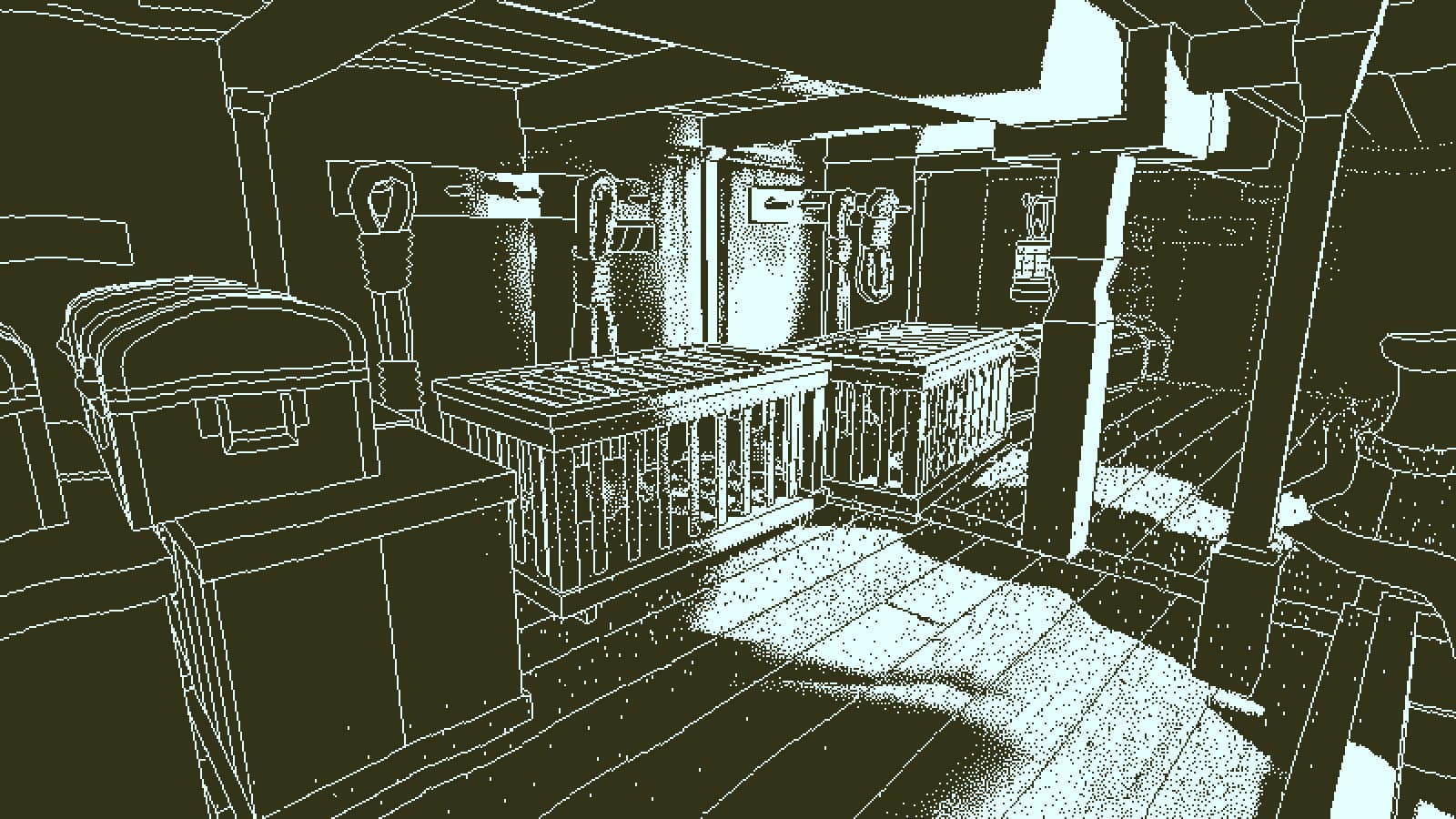 Return of the Obra Dinn's moody and minimalistic graphics set it apart.