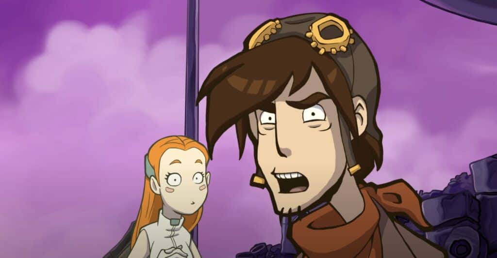 Rufus and Goal in Deponia Doomsday