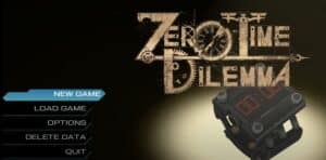 Zero Time Dilemma title screen