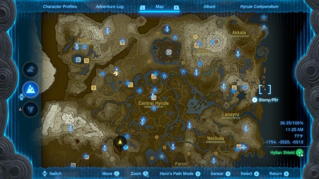 The Legend of Zelda: Tears of the Kingdom map