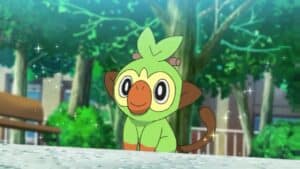 Am image of Grookey from the Pokemon anime