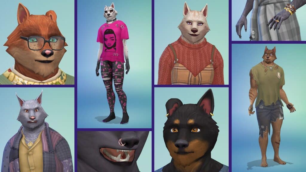 The Sims 4: Werewolves character models
