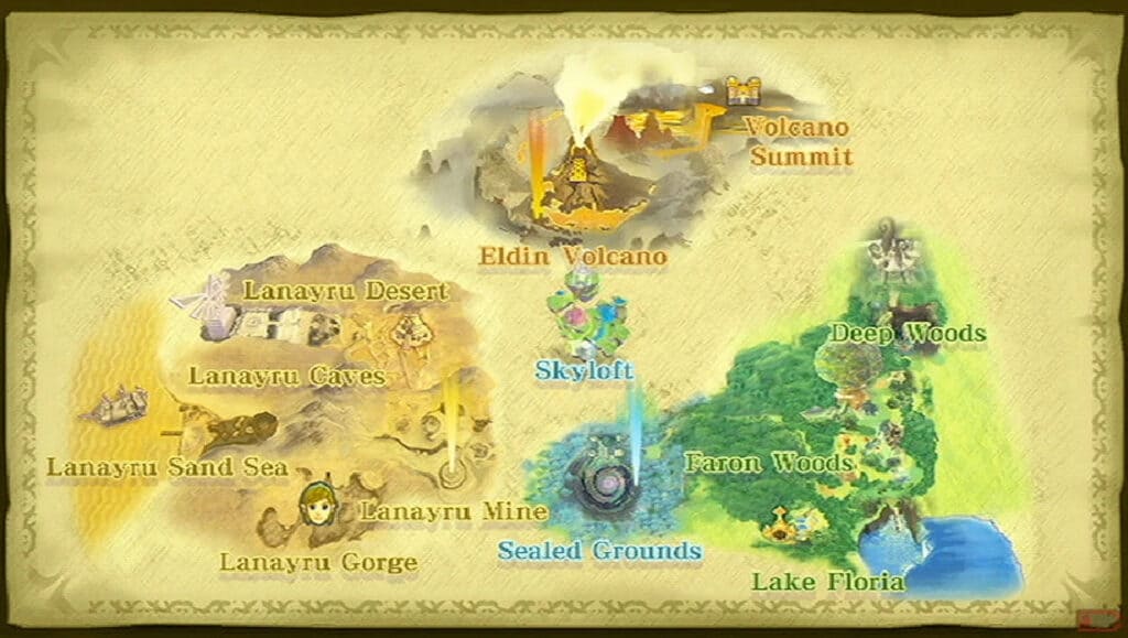 The Legend of Zelda: Skyward Sword map