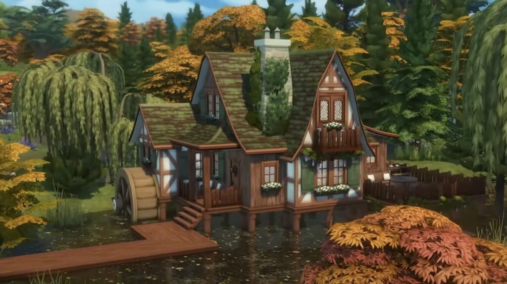 A Sims 4 Swamp Witch cottage
