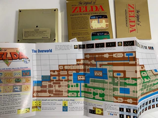 Legend of Zelda (NES Nintendo, 1987) w Nice Box, Manual