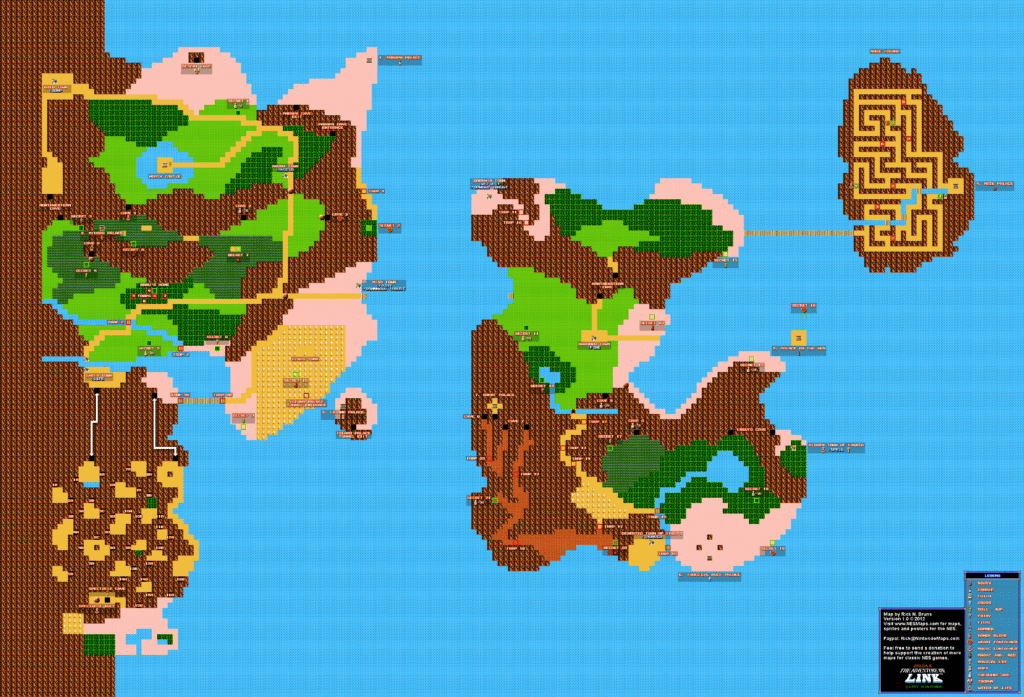 Zelda II: The Adventure of Link map