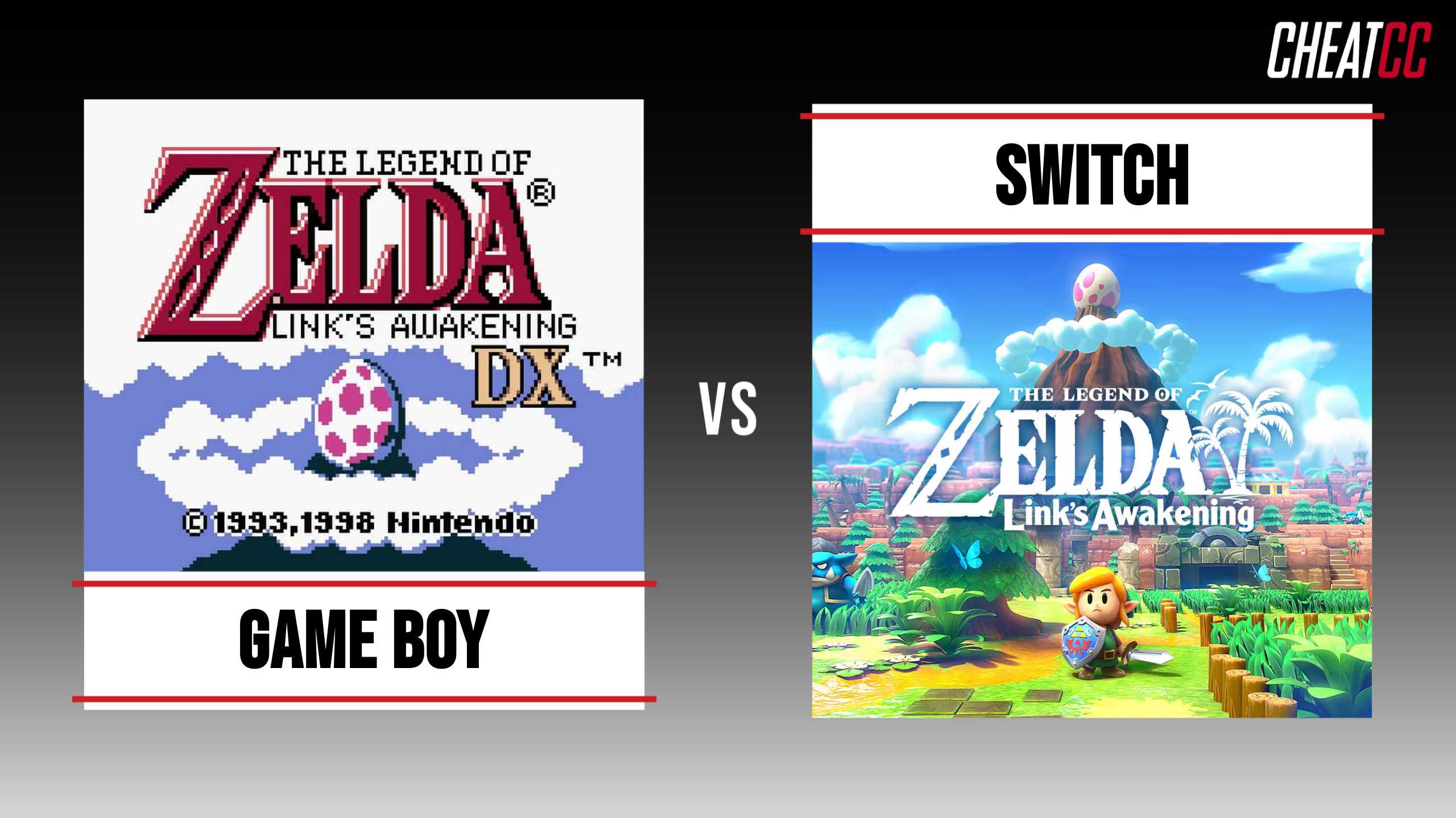 The Legend of Zelda: Link's Awakening on Game Boy vs Switch