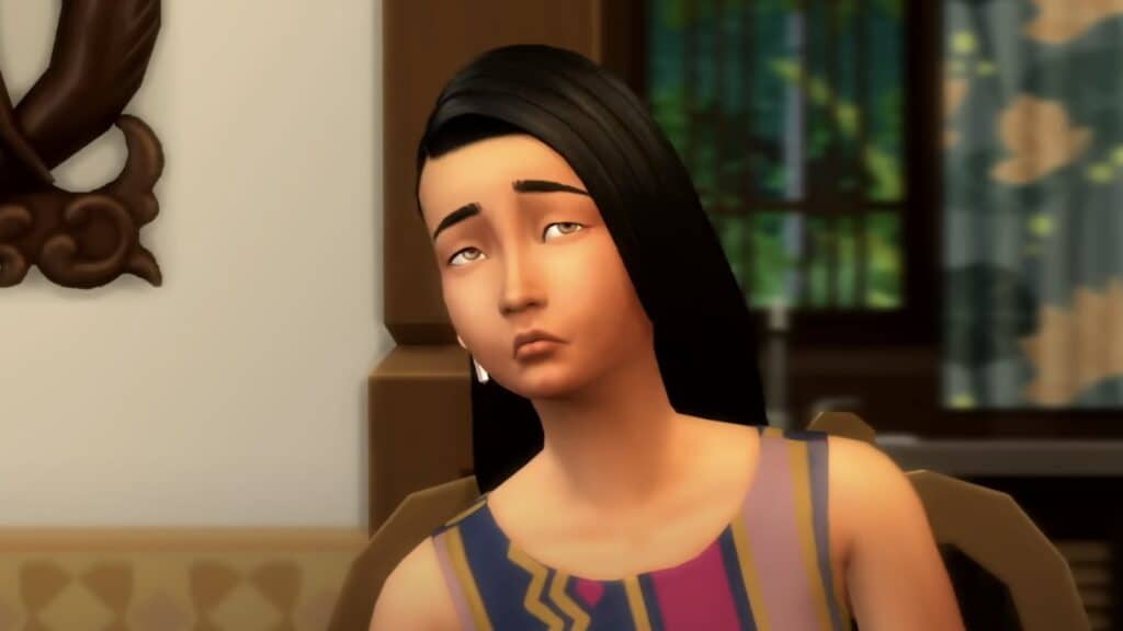 A disappointed Sim