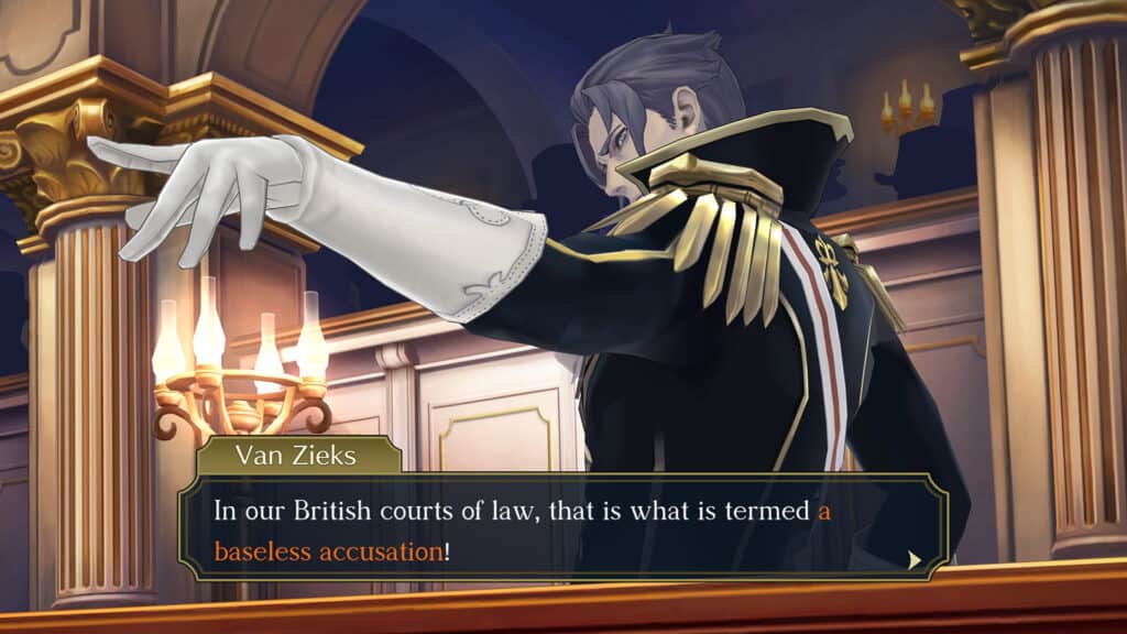 Van Zieks is your sinister and imposing rival in court.