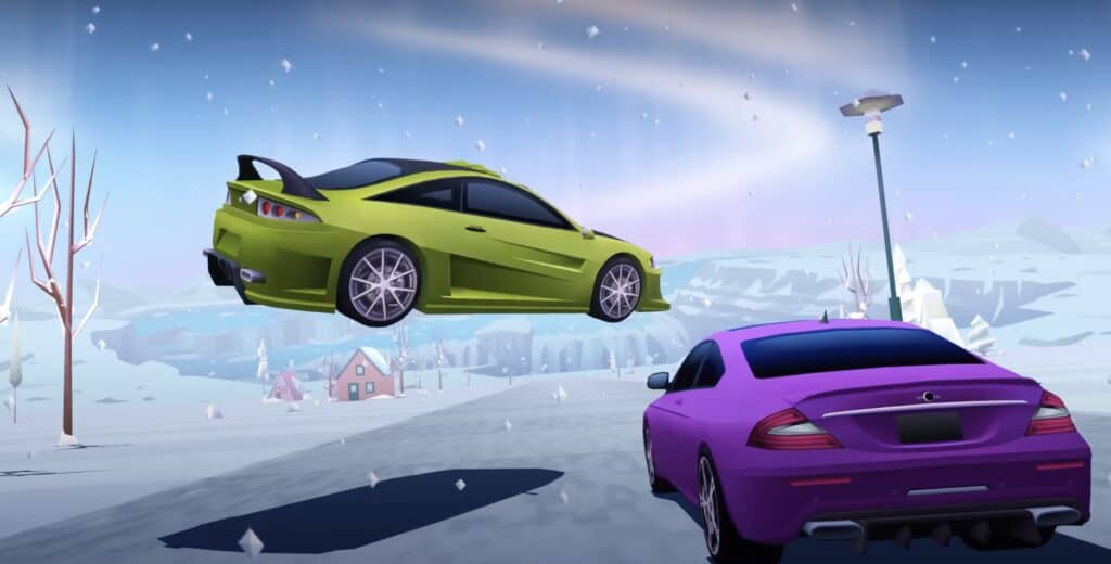 Airborne car in Horizon Chase Turbo