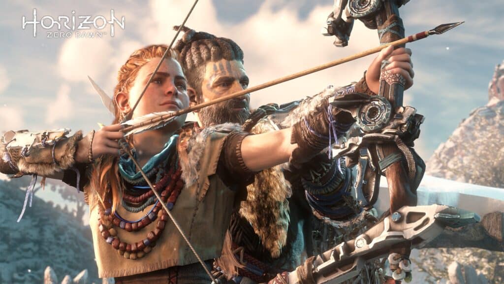 Aloy and Rost in Horizon Zero Dawn.