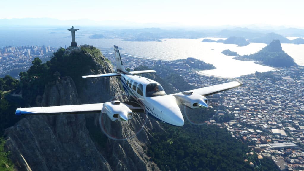 A Steam promotional image for Microsoft Flight Simulator.