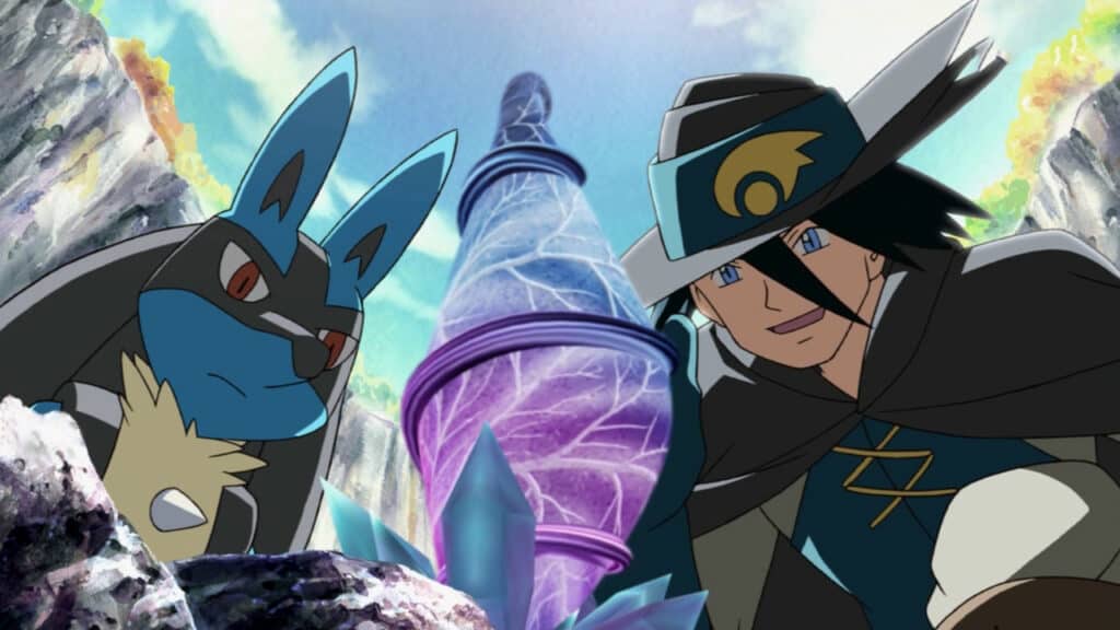 Lucario journeys with the ancient hero Sir Aaron.