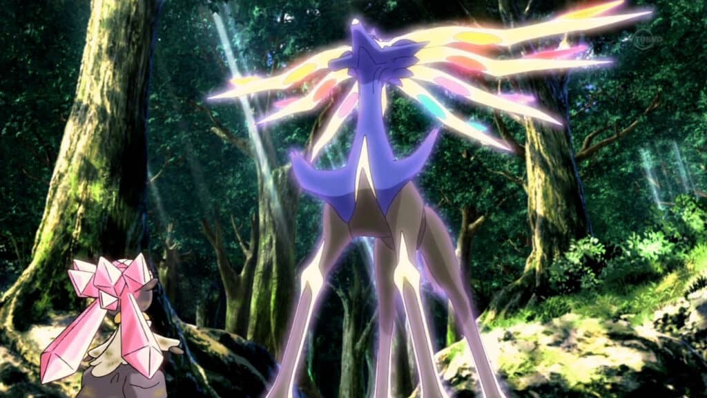 The legendary Xerneas takes center stage in Diancie's journey.