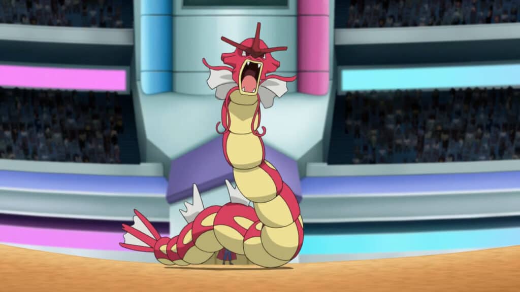 The bright red Gyarados is a very recognizable shiny variant.
