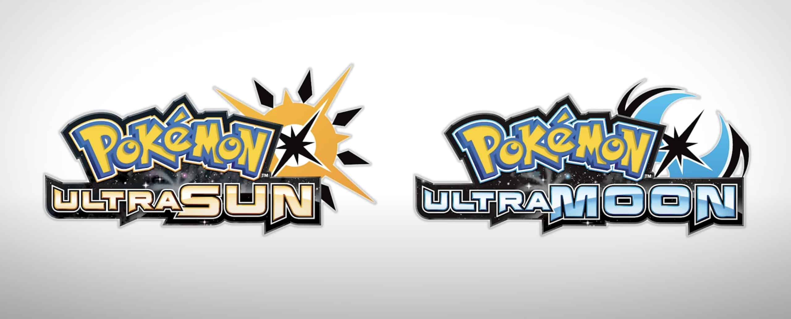The Pokemon Ultra Sun and Ultra Moon logos