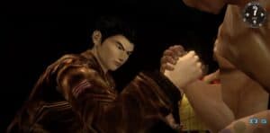 Ryo arm wrestling in Shenmue I & II