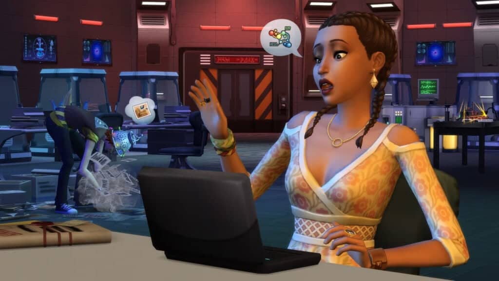 Two Sims attempt to unravel a conspiracy in The Sims 4: Strangerville.