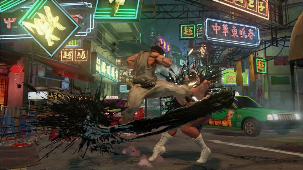 Ruy fighting Chun-Li in Street Fighter V.