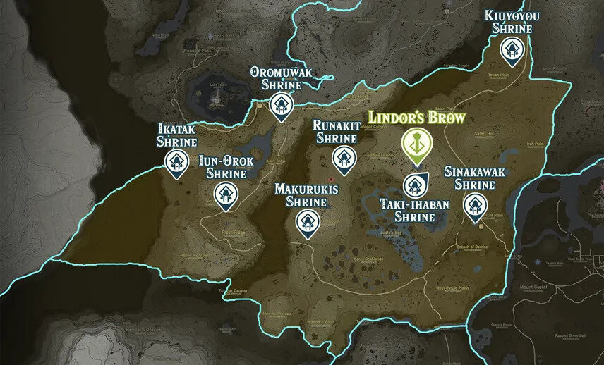 Lindor's Brow shrine map